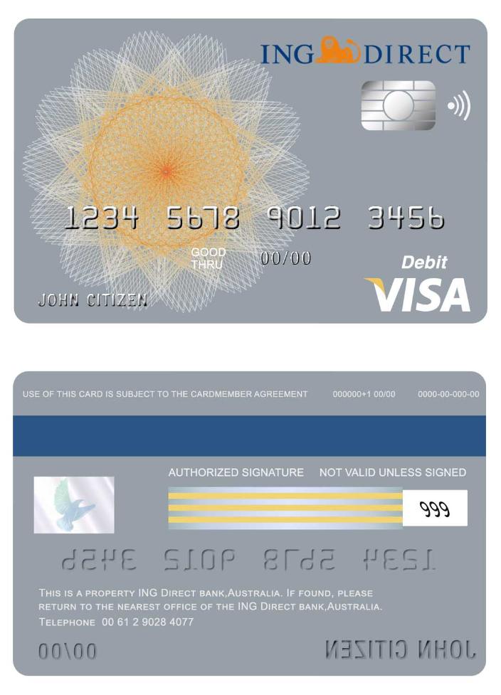 Australia ING direct bank visa card